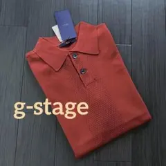 ●◯ g-stage 天竺ニットボロシャツ　46 レッド系