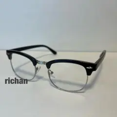 新品 ハーフリム クリア サングラス ボストン 黒縁 ブラック 伊達眼鏡 メガネ