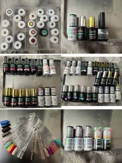 ネイル用品 大量まとめ売り｜ジェル72個｜パーツ多数｜電動ネイルドリル付｜