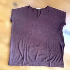 スタディオクリップ☆ダークブラウン　Vネック ノースリーブニット