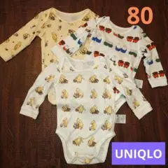 長袖 ロンパース 80 プー ミッフィー ユニクロ 3点セット