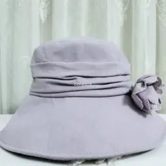 レースコサージュ付き帽子 axes femme ラベンダー UVハット