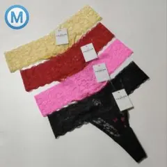 レディースショーツ 4枚 Tバック 総レース 【Mサイズ】