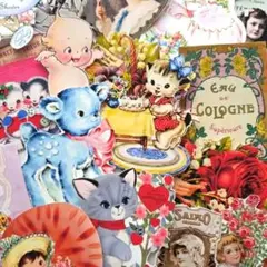 ごちゃまぜなセット　コラージュ素材　ダイカット　ジャンクジャーナル