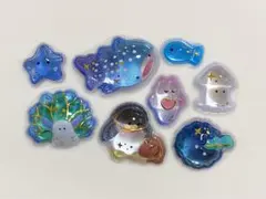 ボンボンドロップシール　立体シール　3Dシール　ぷくぷくシール　海の生き物