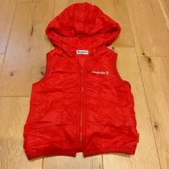 moujonjon フード付きベスト 95サイズ 赤