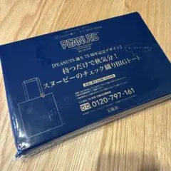 リンネル10月号付録 PEANUTS スヌーピー チェック織りBIGトート