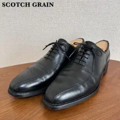 【美品】スコッチグレイン シャインオアレイン 革靴 25.5 ブラック 内羽根 スコッチグレインのシャインオアレイン(SCOTCH GRAIN)【雨の日の通勤靴