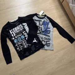 【新品】メッセージプリント 長袖カットソー 150 2枚セット