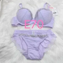 アモスタイル 3/4カップブラ ブラ＆ショーツセットE70番号258