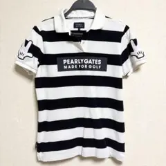 パーリーゲイツ ポロシャツ Disneyボーダー ミッキー L ゴルフウェア 2