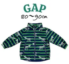 【GAP】 【80~90cm】恐竜柄ストライプアウター