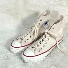 【CONVERSE】日本製 コンバース ハイカット スニーカー 生成り サイズ7