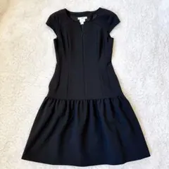 美品 Rene ルネ フロントジップワンピース ネイビー セレモニー 34