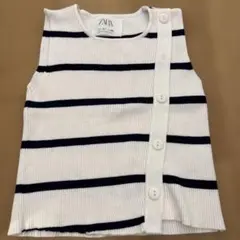 ZARA ストライプ ノースリーブタンクトップ 6-7