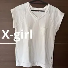 X-girl 半袖Tシャツ ホワイト トレーナー生地　サイズ1のサムネイル