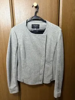 ZARA グレー ノーカラージャケット Mサイズ