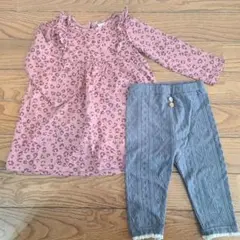 美品【エイチアンドエムなど】ワンピースとレギンスセット 90cm