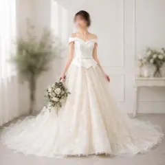 ウエディングドレス　プリンセスライン YNSウエディング ゆ*み様 YNS WEDDING プリンセスラインウエディングドレスショルダー取