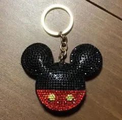 ミッキーマウス　キラキラ　ラインストーン　キーホルダー