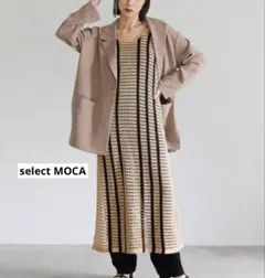 セレクトモカ　メッシュ編みニットキャミワンピース　ロング丈ワンピ