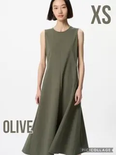 UNIQLO ウルトラストレッチワンピース ノースリーブ 丈長め