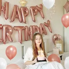 誕生日バルーンセット ピンクゴールド 豪華飾り付け