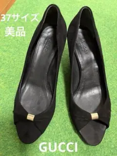 GUCCI スエード オープントゥ ウェッジソール パンプス　箱付きのサムネイル