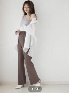 (美品)GRL フロントタックフレアパンツ サイズL