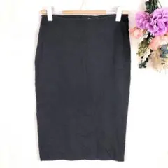 H&M　BASIC　ひざ丈　タイトスカート　М　綿　カジュアル　黒のサムネイル