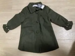 【新品未使用】nisico ダークグリーン コート パール装飾　90センチ