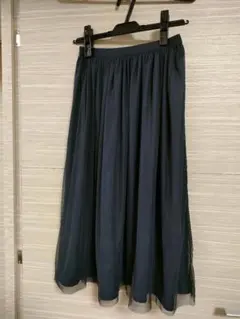 ユニクロ　新品未使用　XS~S　リバーシブル　チュールスカート　ダークネイビー
