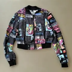 SHEIN カラフルグラフィック クロップドジャケット XS