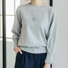 【⭐︎新品・未使用⭐︎】grove グローブ　春ニット　クルーネックニット　グレー