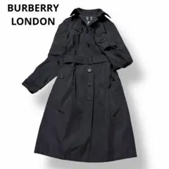 バーバリーロンドン スプリングコート メガチェック ナイロンシルク 黒