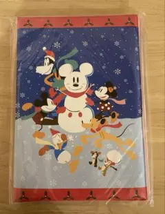 未使用　ディズニーストア　ミッキー　クリスマス　メモ帳・封筒ギフトセット