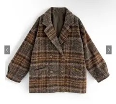 GRL チェック柄ダブルボタンコート snk977