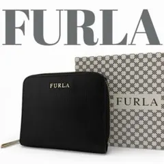 ✨極美品✨ FURLA フルラ ラウンドジップ 二つ折り 財布 レザー ブラック