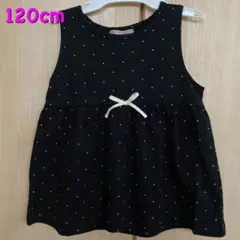 [新品 タグ付き] タンクトップ　水玉 ドット リボン 120cm 女の子のサムネイル