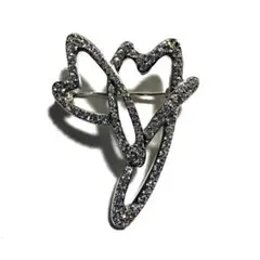 SWAROVSKI/スワロフスキー　チェリッシュ　ダブルハート　ブローチのサムネイル