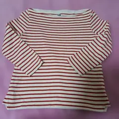 UNIQLO 赤と白のストライプ Tシャツ M