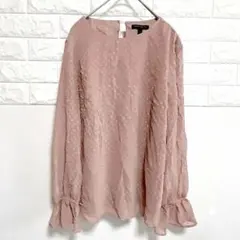 美品✨【BANANA REPUBLIC 】S 長袖ブラウス ピンク ドット柄のサムネイル
