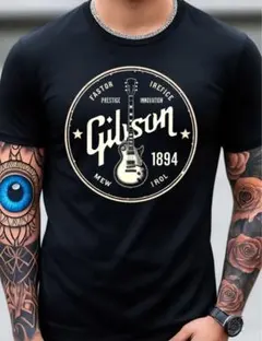 Gibson ギターグラフィック Tシャツ 黒