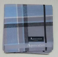 Aquascutum ハンカチ ブルーグレー チェックのサムネイル