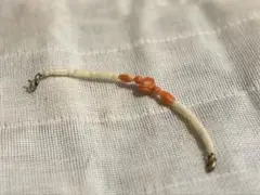 アンティーク　桃色珊瑚　羽織紐　花　薔薇