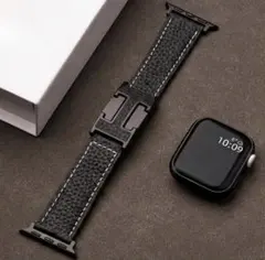 ブラックレザー　Apple Watchバンド41mm(Series10/11)