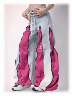 adidas リメイクパンツ デニム 4ジッパー - メルカリ