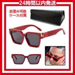 A122 スクエア サングラス 四角 セレブ レプリカ赤ミリオネア gLd