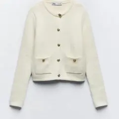 カーディガン　ザラ　ZARA　ゴールドボタンニット　ニット ニット