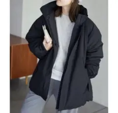 スローブイエナ　ポリエステルタッサー中綿モンスターパーカーブルゾン